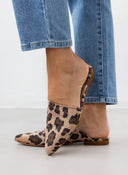 Mules φλατ μυτερά με print Estil - Leopard - thefashionproject.gr - Estil