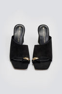 Mules καστόρινα με δάκτυλο Tfp - Μαύρο - thefashionproject.gr - TFP