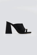 Mules καστόρινα με δάκτυλο Tfp - Μαύρο - thefashionproject.gr - TFP