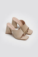Mules καστόρινα με δάκτυλο Tfp - Μπεζ - thefashionproject.gr - TFP