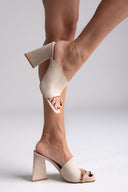 Mules καστόρινα με δάκτυλο Tfp - Μπεζ - thefashionproject.gr - TFP