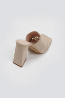 Mules καστόρινα με δάκτυλο Tfp - Μπεζ - thefashionproject.gr - TFP