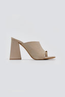 Mules καστόρινα με δάκτυλο Tfp - Μπεζ - thefashionproject.gr - TFP