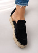 Mules καστόρινα με σχοίνινη σόλα Ragazza 0237 - Μαύρο - thefashionproject.gr - RAGAZZA