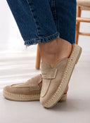 Mules καστόρινα με σχοίνινη σόλα Ragazza 0237 - Μπεζ - thefashionproject.gr - RAGAZZA