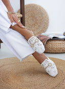 Mules κλειστά από ψάθα - Λευκό - thefashionproject.gr - ERYNN