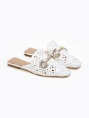 Mules κλειστά από ψάθα - Λευκό - thefashionproject.gr - ERYNN