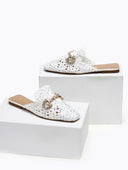 Mules κλειστά από ψάθα - Λευκό - thefashionproject.gr - ERYNN