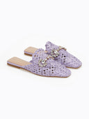 Mules κλειστά από ψάθα - Λιλά - thefashionproject.gr - ERYNN