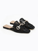 Mules κλειστά από ψάθα - Μαύρο - thefashionproject.gr - ERYNN