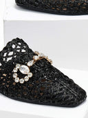 Mules κλειστά από ψάθα - Μαύρο - thefashionproject.gr - ERYNN