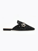 Mules κλειστά από ψάθα - Μαύρο - thefashionproject.gr - ERYNN