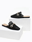 Mules κλειστά από ψάθα - Μαύρο - thefashionproject.gr - ERYNN