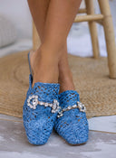 Mules κλειστά από ψάθα - Μπλε ανοιχτό - thefashionproject.gr - ERYNN