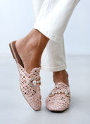 Mules κλειστά από ψάθα - Σομόν - thefashionproject.gr - ERYNN