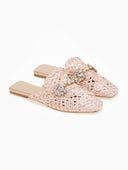 Mules κλειστά από ψάθα - Σομόν - thefashionproject.gr - ERYNN