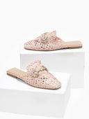 Mules κλειστά από ψάθα - Σομόν - thefashionproject.gr - ERYNN