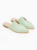 Mules κλειστά κροκό με άνοιγμα estil - Μέντα - thefashionproject.gr - Estil