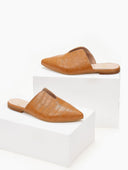 Mules κλειστά κροκό με άνοιγμα estil - Ταμπά - thefashionproject.gr - Estil