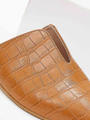 Mules κλειστά κροκό με άνοιγμα estil - Ταμπά - thefashionproject.gr - Estil