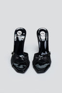 Mules λουστρίνι με τοκά TFP - Μαύρο - thefashionproject.gr - TFP
