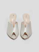 Mules με άνοιγμα Tfp - Λευκό Πέρλα - thefashionproject.gr - TFP