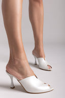 Mules με άνοιγμα Tfp - Λευκό Πέρλα - thefashionproject.gr - TFP