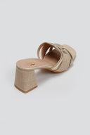 Mules με διχρωμία και σχέδιο ERYNN - Χρυσό - thefashionproject.gr - ERYNN