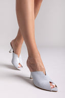 Mules με γκλίτερ Tfp - Ασημί - thefashionproject.gr - TFP