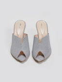 Mules με γκλίτερ Tfp - Ασημί - thefashionproject.gr - TFP