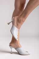 Mules με γκλίτερ Tfp - Ασημί - thefashionproject.gr - TFP
