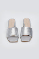 Mules με pattern TFP - Ασημί - thefashionproject.gr - TFP