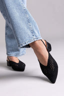 Mules με πλεκτό σχέδιο ERYNN - Μαύρο - thefashionproject.gr - ERYNN