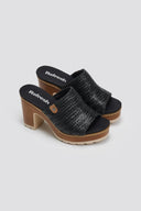 Mules με ψάθινη φάσα Refresh 172703 - Μαύρο - thefashionproject.gr - Refresh - 23637002002