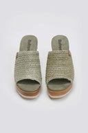 Mules με ψάθινη φάσα Refresh 172703 - Μέντα - thefashionproject.gr - Refresh