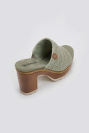 Mules με ψάθινη φάσα Refresh 172703 - Μέντα - thefashionproject.gr - Refresh