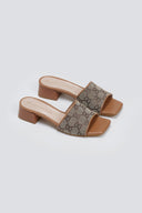 Mules με υφασμάτινη φάσα και print TFP