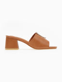 Mules με v cut μεταλλικό στοιχείο - Ταμπά - thefashionproject.gr - Stephan