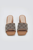 Mules με υφασμάτινη φάσα και print TFP - Ταμπά - thefashionproject.gr - TFP
