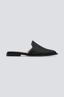 Mules μυτερά από ψάθα - Μαύρο - thefashionproject.gr - MIRA