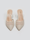 Mules μυτερά με διακριτικά στρας ERYNN - Nude - thefashionproject.gr - ERYNN - 23556004002