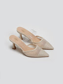 Mules μυτερά με διακριτικά στρας ERYNN - Nude - thefashionproject.gr - ERYNN - 23556004002