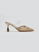 Mules μυτερά με διακριτικά στρας ERYNN - Χρυσό - thefashionproject.gr - ERYNN