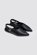 Mules μυτερά με frilled λάστιχο CORINA - Μαύρο - thefashionproject.gr - CORINA - 23573002002