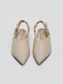 Mules μυτερά με frilled λάστιχο CORINA - Μπεζ - thefashionproject.gr - CORINA
