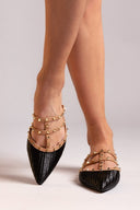 Mules μυτερά με τρουκς ERYNN - Μαύρο - thefashionproject.gr - ERYNN