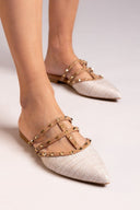 Mules μυτερά με τρουκς ERYNN - Μπεζ - thefashionproject.gr - ERYNN