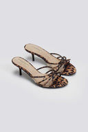 Mules σατέν με διαφάνεια και print CORINA - Leopard - thefashionproject.gr - CORINA