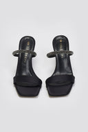 Mules σατέν με στρας λουράκι TFP - Μαύρο - thefashionproject.gr - TFP