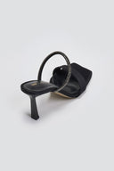 Mules σατέν με στρας λουράκι TFP - Μαύρο - thefashionproject.gr - TFP